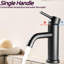 Robinet de salle de bain à fixation monotrou, moderne, noir mat, acier inoxydable, robinet de salle de bain fonctionnel, style moderne, acier