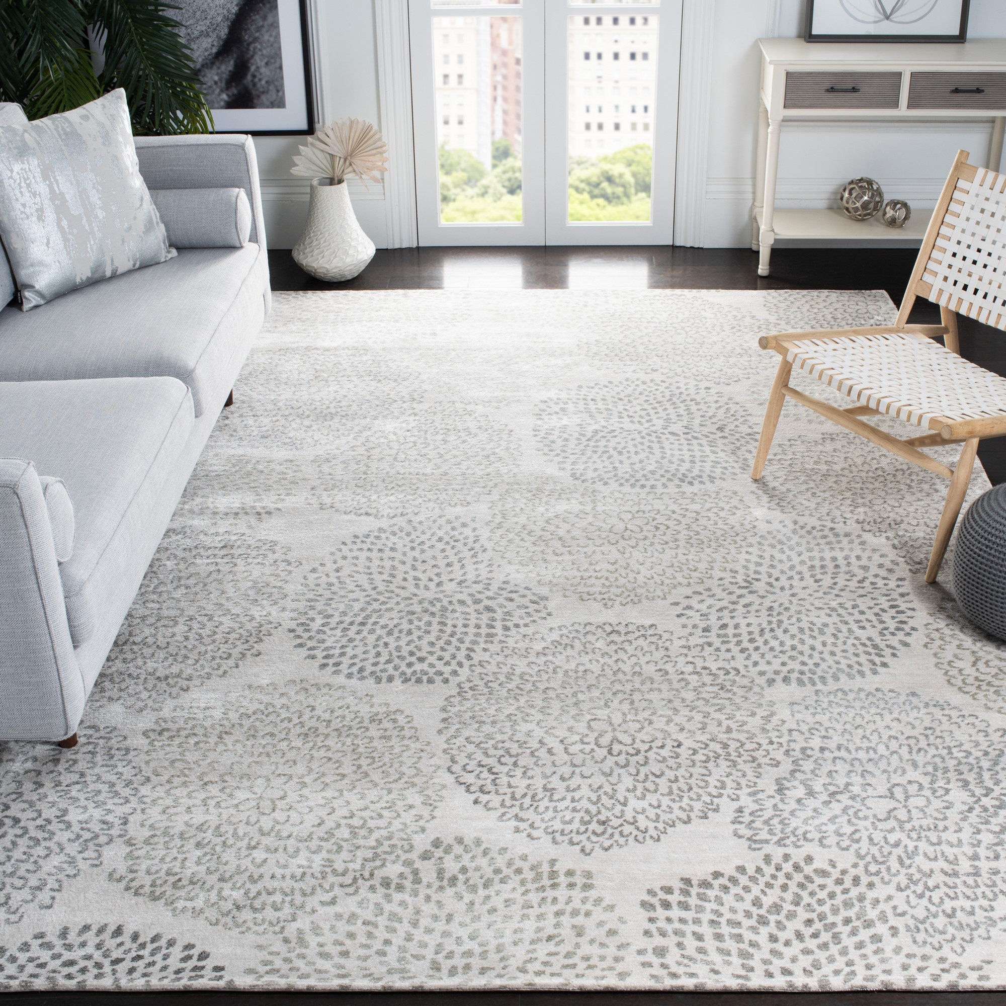 Bungalow Rose Savorey Tibetan Hand Knotted Wool And Viscose Geometric ...