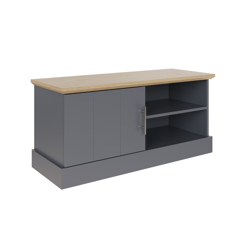 Brielle Unfinished TV Stand for TVs up to 43", Slate Blue