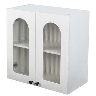 Armoire murale, armoire murale vitrée arquée, armoire flottante avec tablettes réglables pour la cuisine, la salle de bain et le salon