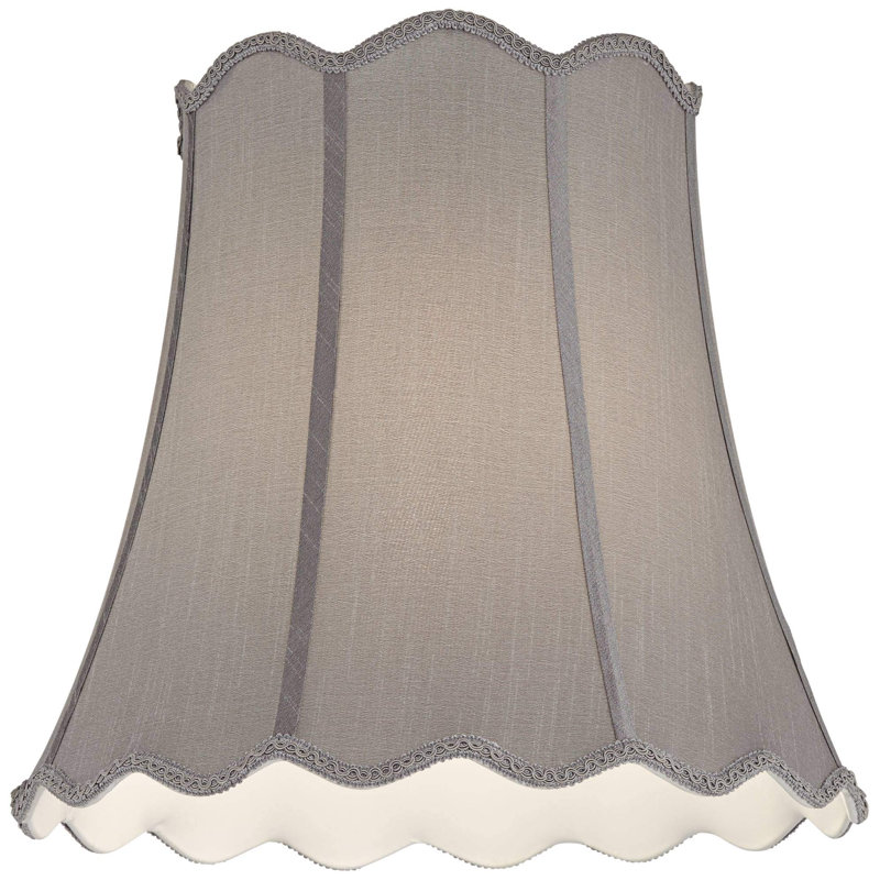 Morell Medium Scallop Bell Lamp Shade 10" Top X 16" Bottom X 15" High X 16" Slant (Spider) Replacement With Harp And Finial - Springcrest