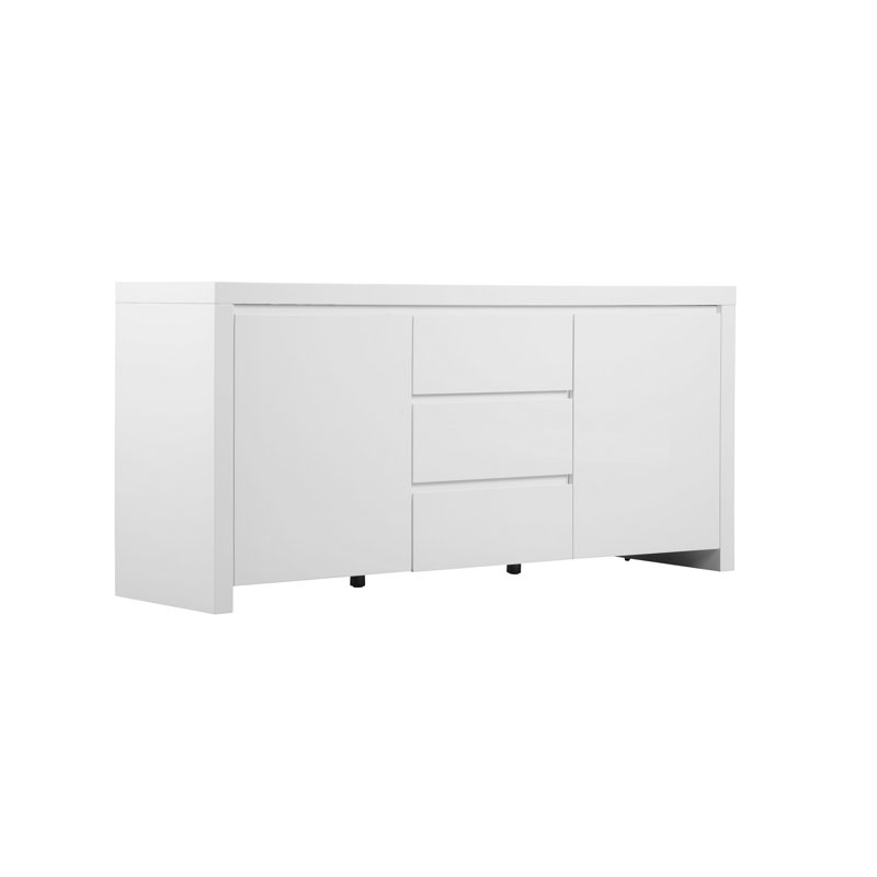 Buffet 3 tiroirs Calix, blanc