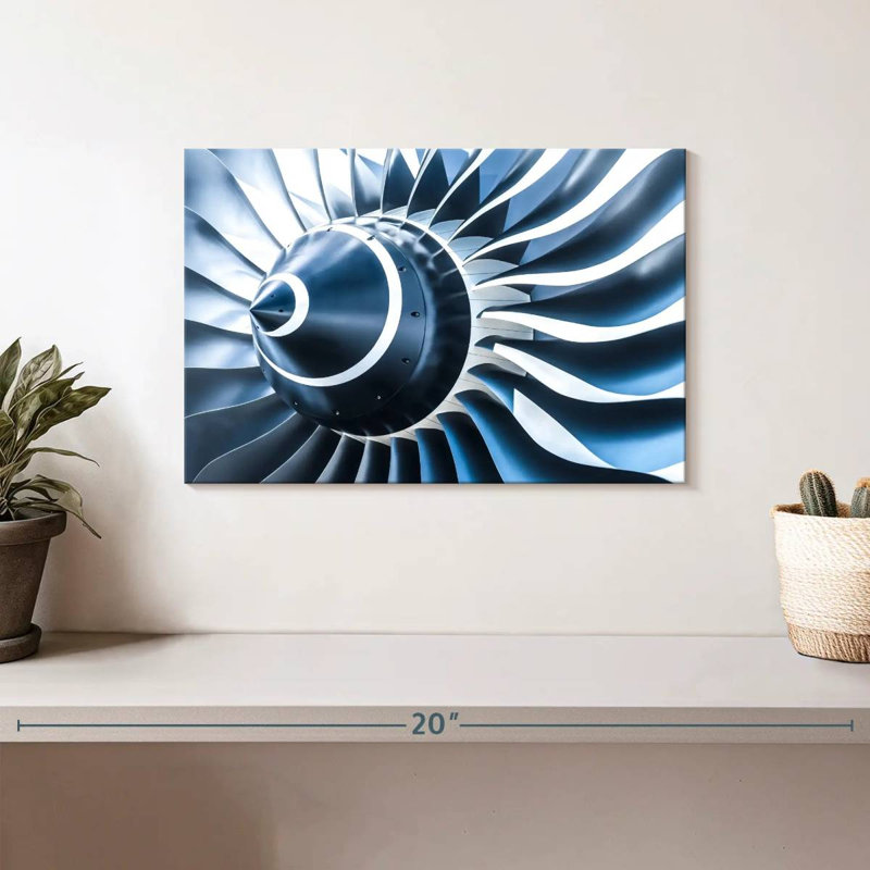 " Aircraft Engine " Print, 8" H x 12" W x 1" D