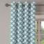 Rideau décoratif à œillets 2 panneaux Astoria Grand Art Nouveau, 50 po x 63 po, bleu sarcelle et blanc-106350180