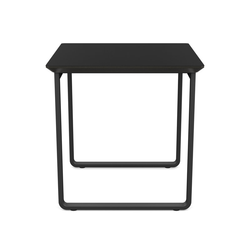 Gansett Waiting Reception End Table Metal Frame 20x20" High Pressure Laminate Top, Charcoal, Midnight Black