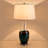 SIMPOL HOME 28 in. Art Glass Table Lamp with Natural White Linen Shade