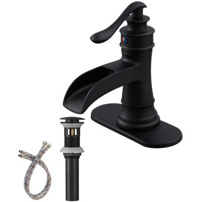 Single Hole Bathroom Faucet with Drain Assembly