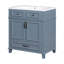 Meuble-lavabo sur pied simple 30 po avec plateau en résine, bleu