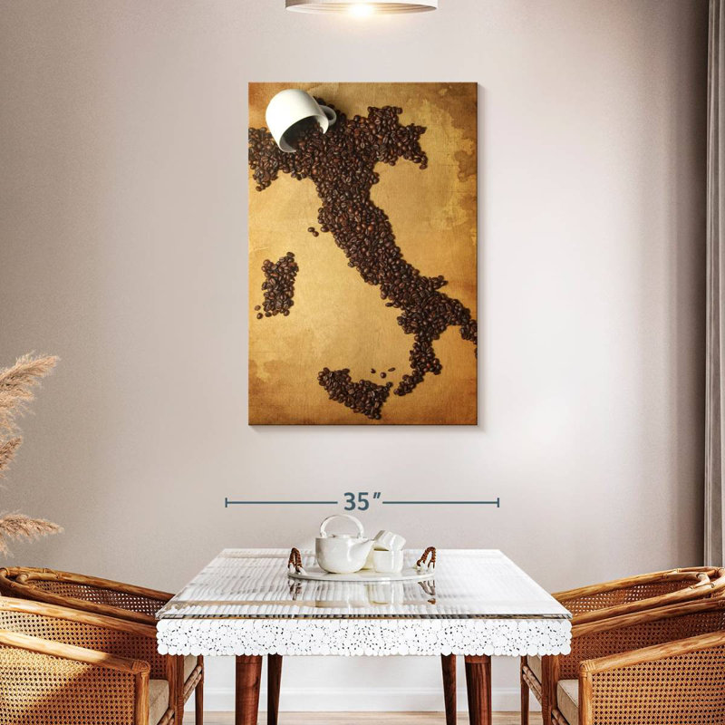 Yarlin Italian Coffee Map, 45" H x 30" W