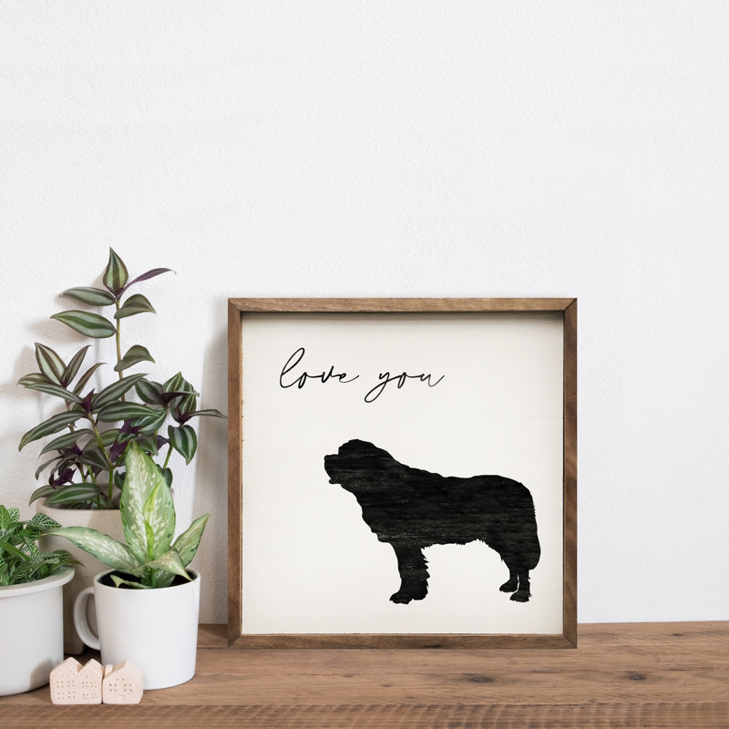 Love You Saint Bernard - blanc, H 24 po x l 24 po