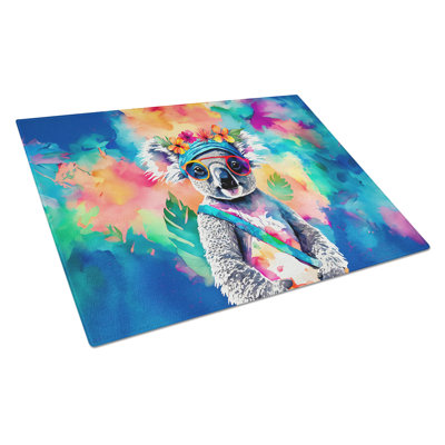 Hippie Animal Koala Glass Cutting Board