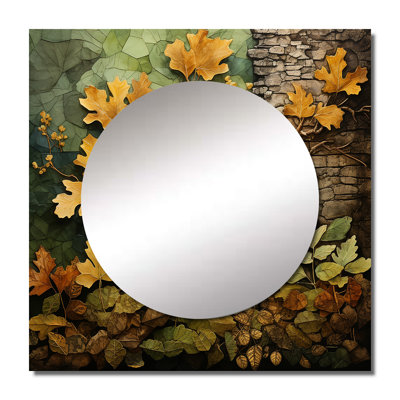 Green Oak Tree Whispers Of History IV - Trees Square Mirror Wall Decor For Bedroom -  Design Art, MTMIR75627-SQ29