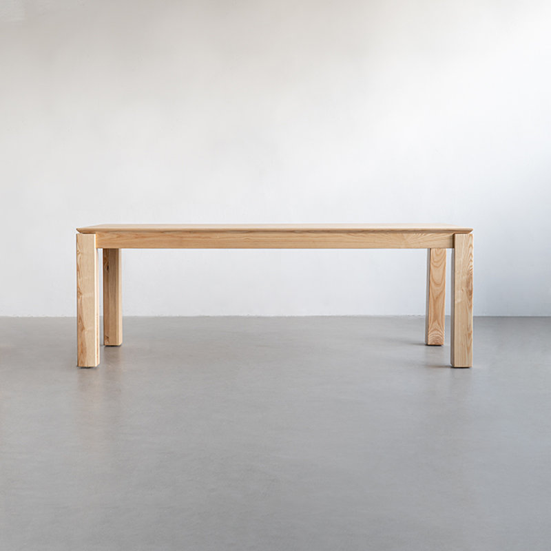 Burlywood Rectangular Solid Wood Dining Table, 29.53”H x 78.74”L x 33.46”W