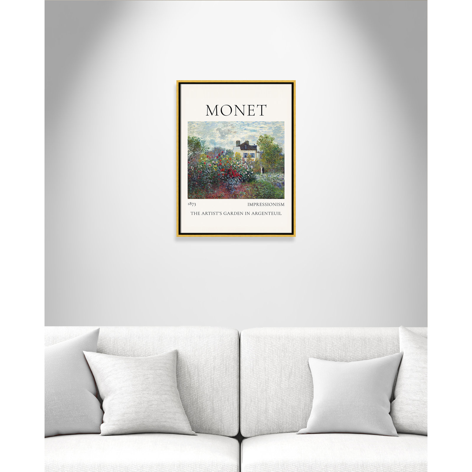 Rocchetto "Artists Garden in Argenteuil" Print, Gold Floater Frame, No, 25.5" H x 19.5" W x 2" D