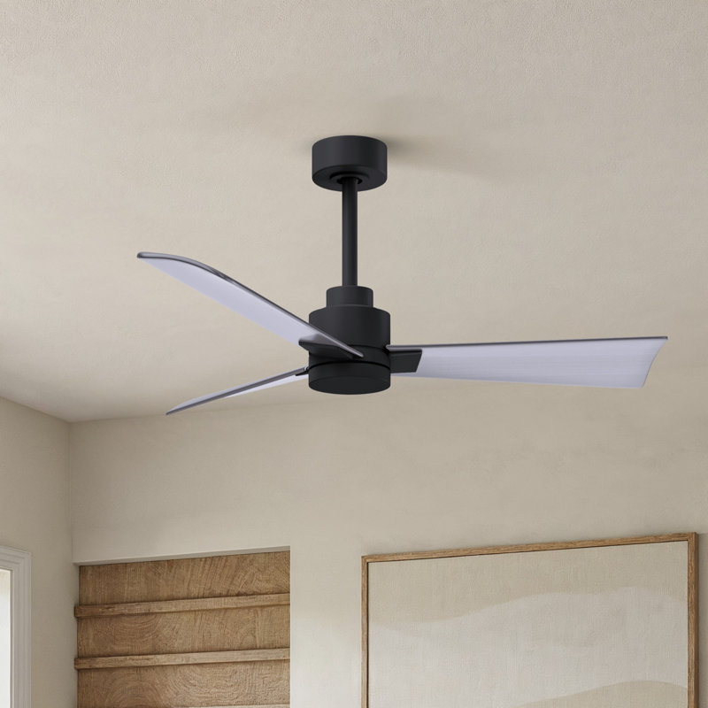 Ventilateur de plafond Alessandra 42, Nickel brossé, Noir mat
