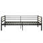 Lit mezzanine pour enfants, lit en métal de style canapé-lit, barrière de sécurité de 11,8 pouces, peu encombrant, noir.