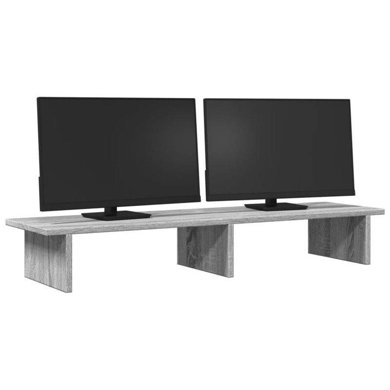Shiyu Manufactured Wood Monitor Stand, 15cm H x 100cm W x 27cm D, Grey Sonoma