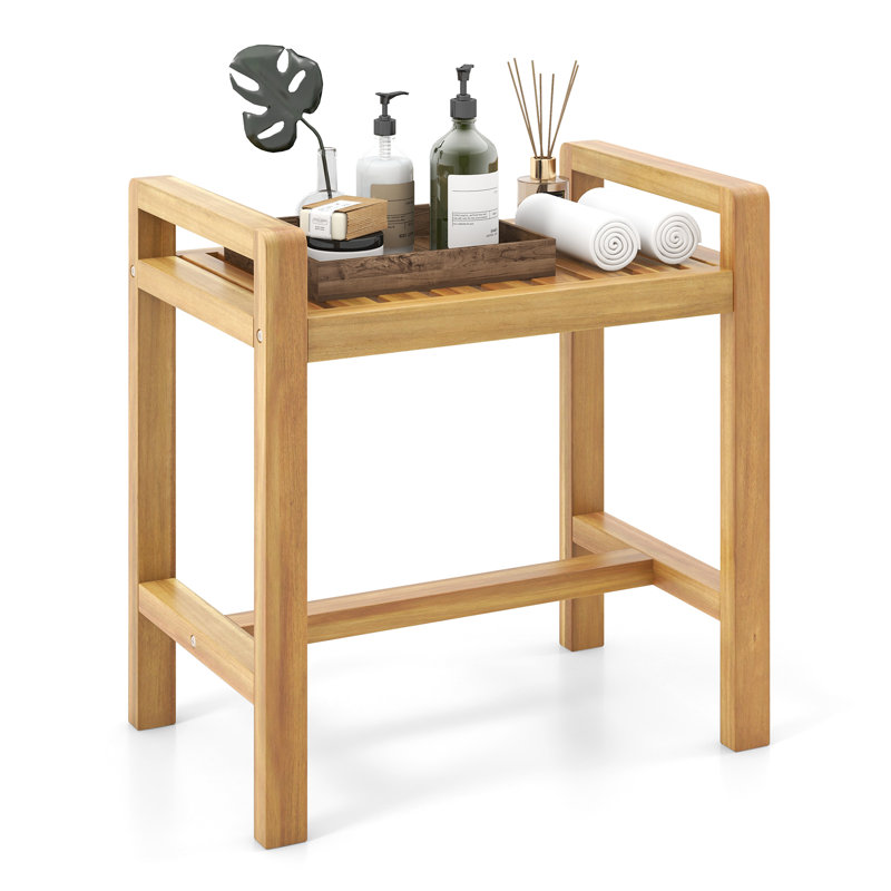 Tabouret de douche en bois de teck