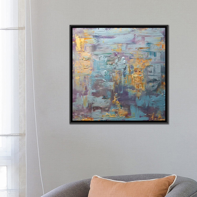 «Swiger The Moon», reproduction sur toile, H 18 po x l 18 po x P 1,5 po, Toile avec cadre noir, Pas de tapis