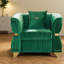 Fauteuil d'appoint moderne en velours, garniture en acier doré, salon compact à domicile