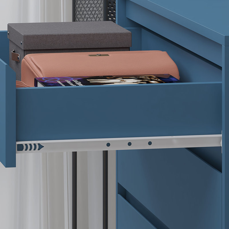 Aanika 76.5cm W 3 - Drawer Chest of Drawers, Navy Blue