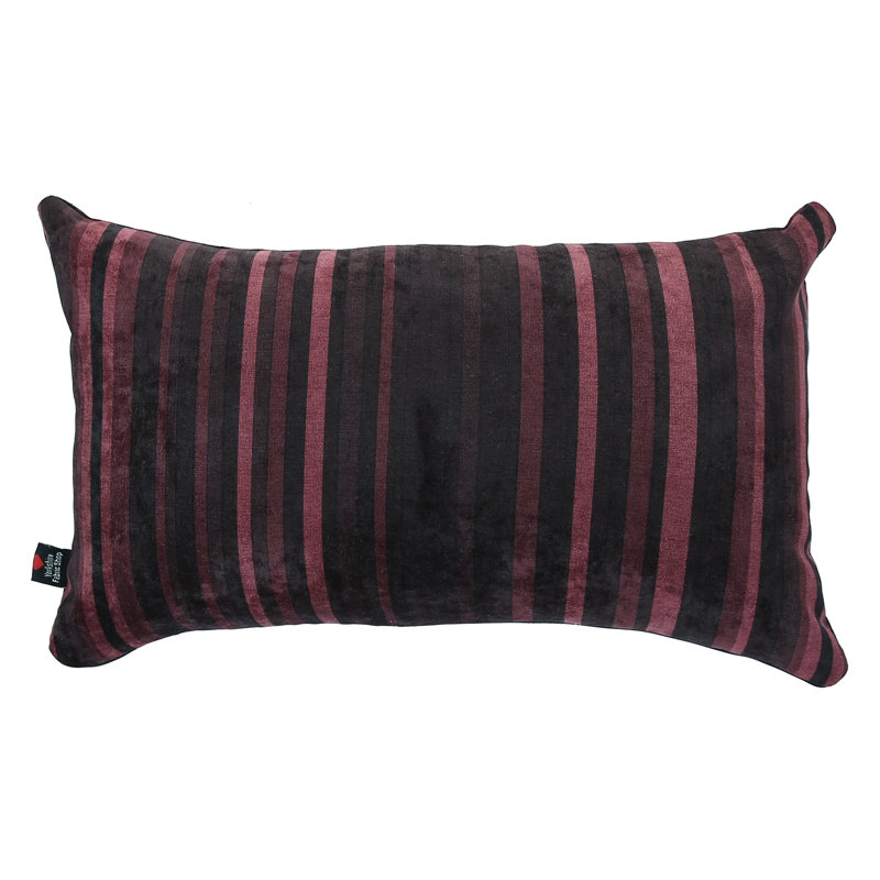 Alonzo Striped Rectangular Cushion, Burgundy