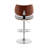 Attie Swivel Adjustable Height Armless Bar Stool with Pedestal Base in Faux Leather and Metal-123457406-123457405