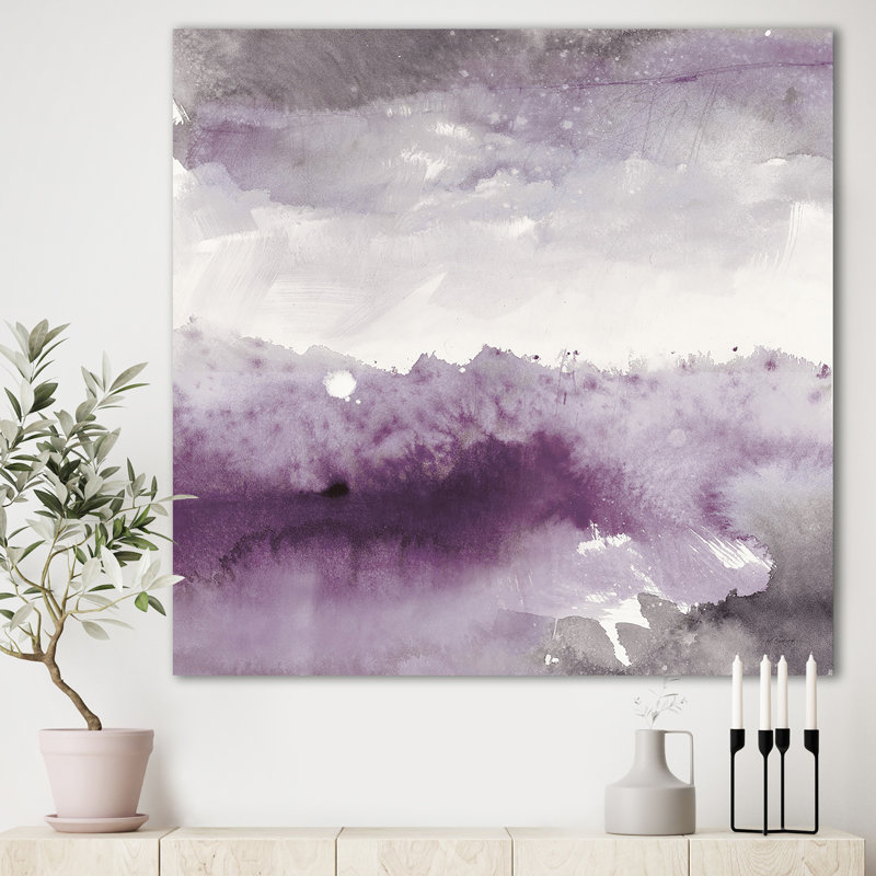 «Midnight at the Lake II Amethyst and Grey», reproduction d'art sur toile tendue, H 30 po x l 30 po x P 1 po