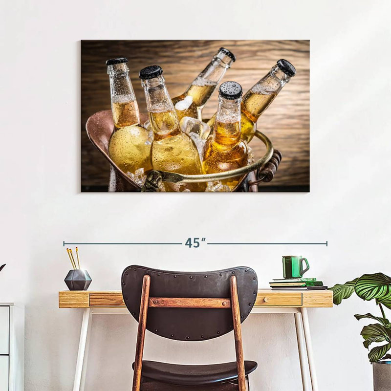 Yarlin Cold Beer Bottles, 26" H x 39" W