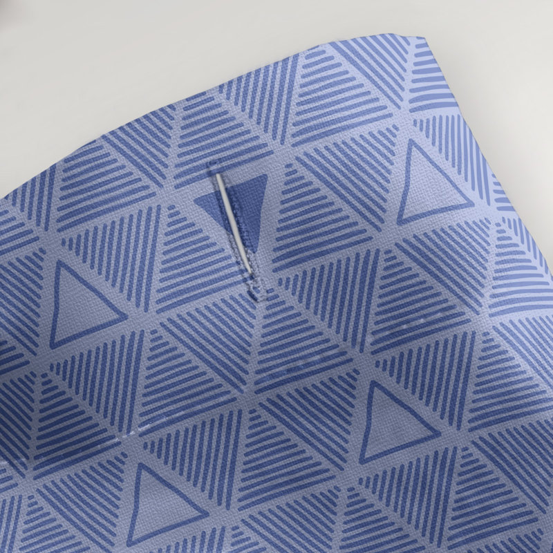 Rideau de douche simple à triangles à main classique Patricia Geoffrey, Bleu/Gris, Yes