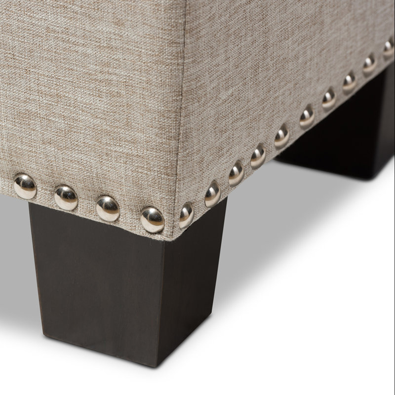 Ahrens Polyester Upholstered Storage Bench, 52.17" W x 16.73" D, Beige
