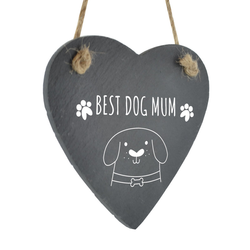 Hegarty Best Dog Mum Heart Slate Wall Décor