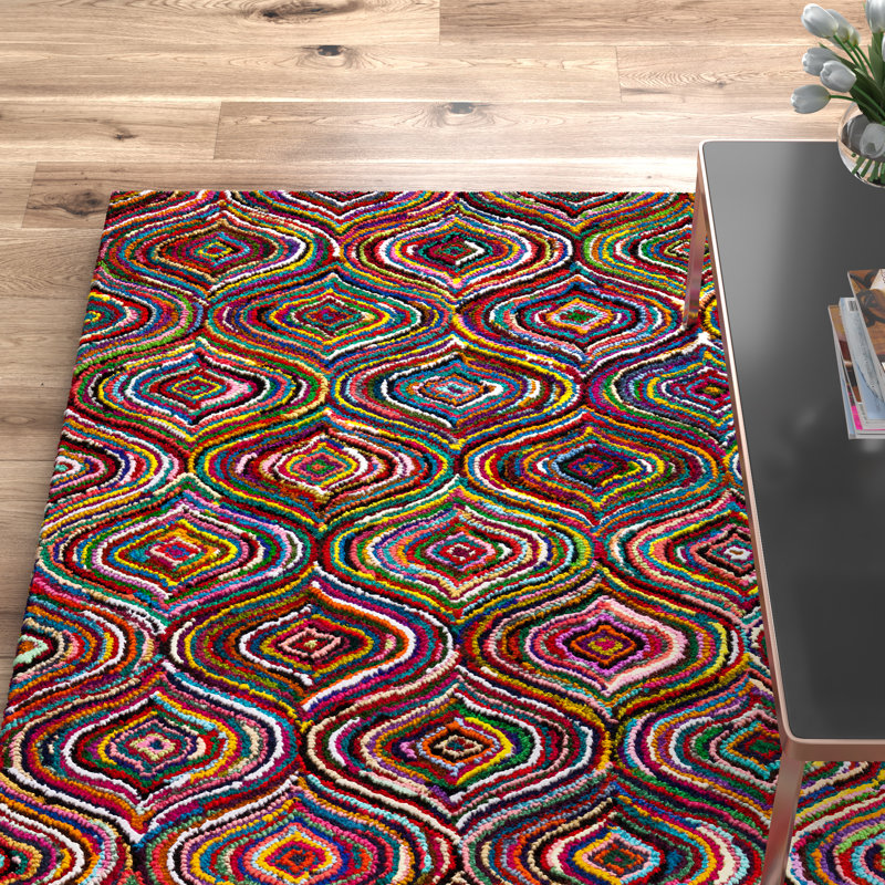 Chopra Geometric Cotton Area Rug, Rectangle 152 x 244cm