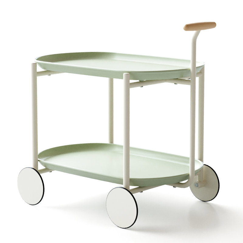 Chariot de rangement Moon Storage Cart Nordic Internet Mobile Trolley, étagère double pour cuisine et salon, design simple, sans odeur, largeur idéale pour les petits îlots, forme rectangulaire, chariot avec étagère en forme de T.