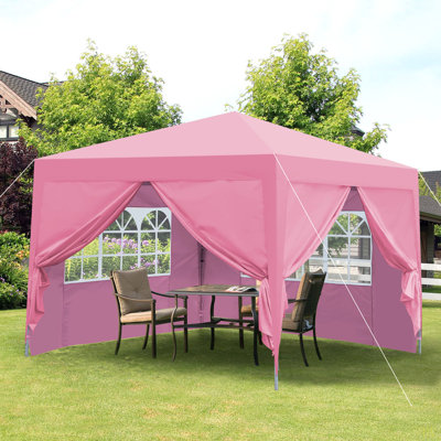 Outdoor 10X 10Ft Pop Up Gazebo Canopy Tent Removable Sidewall With Zipper,2Pcs Sidewall With Windows,With 4Pcs Weight Sand Bag,With Carry Bag