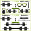 40kg 4-in-1 Adjustable Dumbbell Weight Set, Convertible to Barbell, Kettlebell & Push-Up Stand for Full-Body Home Strength Training