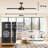 Mexa 54" Indoor Modern Matte Black Ceiling Fan with Brass accent  Integrated LED Light and Remote Control