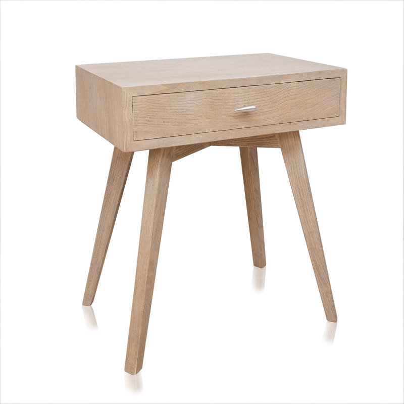 Aaliyah 53cm W Solid + Manufactured Wood Bedside Table
