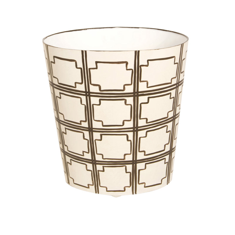 2 Gallons Waste Bin, Cream/Brown