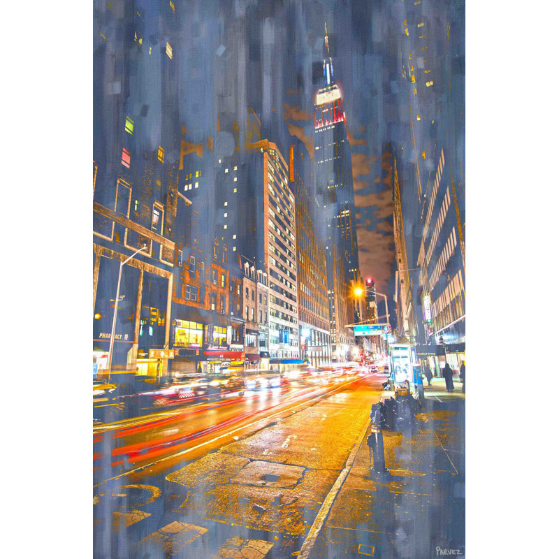 Reproduction de photo sur toile tendue "city lights" par parvez taj,, H 36 po x l 24 po x P 1,5 po