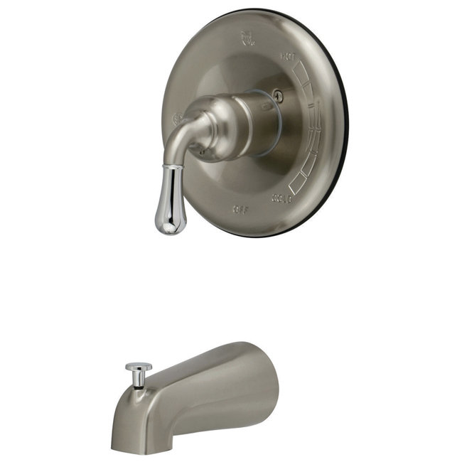Single Handle Wall Mounted Tub Spout, Brushed Nickel/Chrome