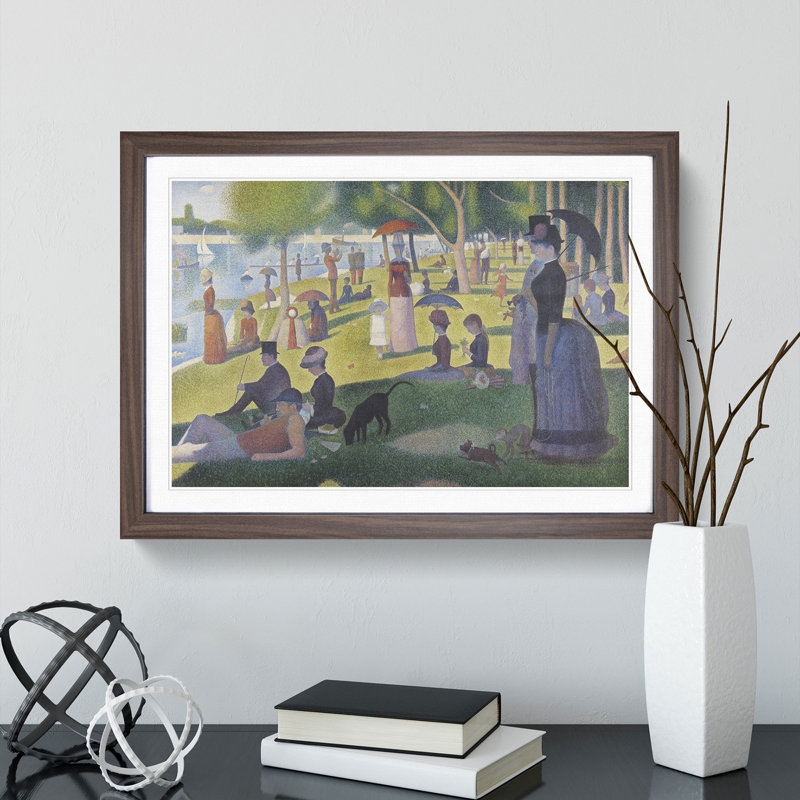 A Sunday on La Grande Jatte by Georges Seurat - Framed Print, Walnut Framed, 27cm H x 36cm W x 2cm D