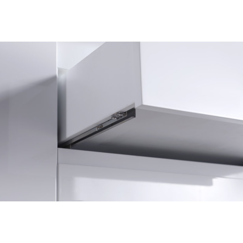 60" White Double Sink Floating Vanity with Resin Top