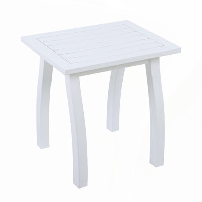 SELMA Acacia Wood Accent Side Table in White, Durable and Stylish for Modern Interiors