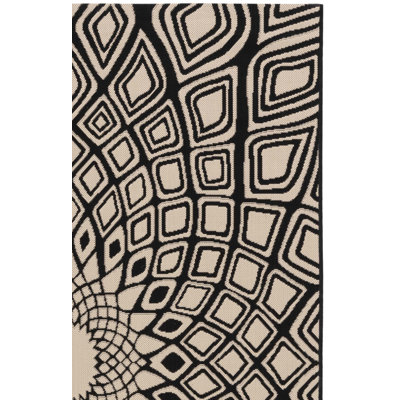 Arneshia Geometric Black/Beige Indoor / Outdoor Area Indoor/Outdoor Area Rug
