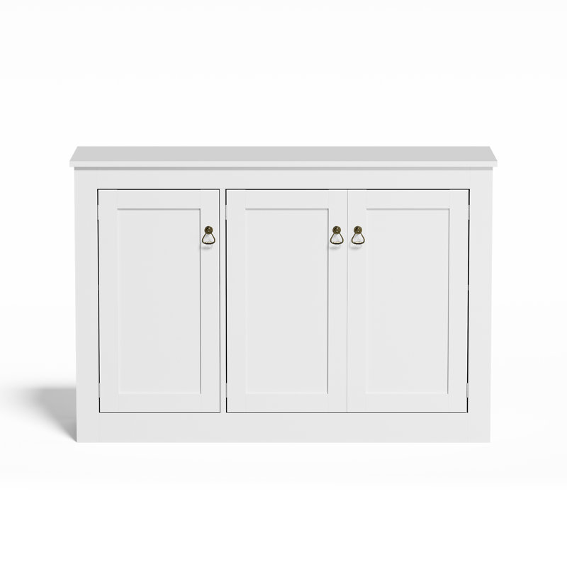 Sidhu 44" W 3 Door Sideboards and Buffets with Adjustable Shelves, White