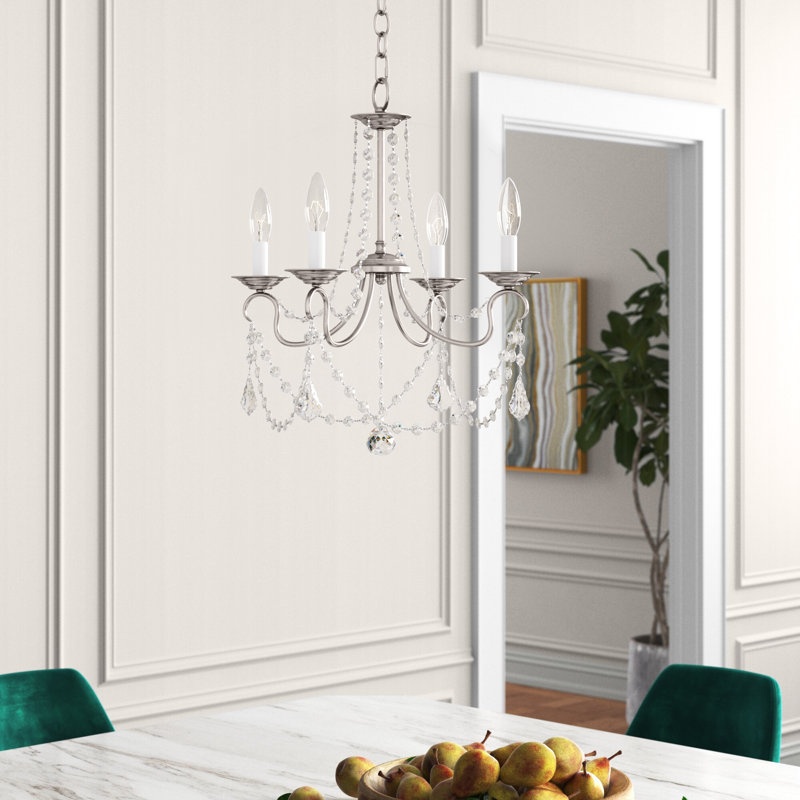 Fabio 4 - Light Dimmable Chandelier, Brushed Nickel