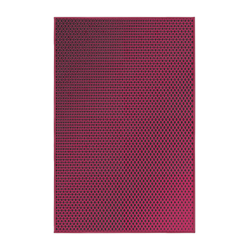 Tapis mauve à motifs/noir de zone, Rectangle 5 pi x 7 pi