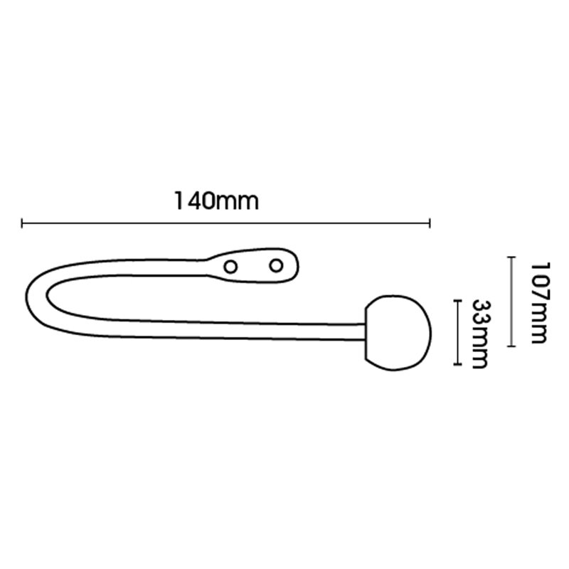 Curtain Holdback, 0.33cm H x 14cm W x 10.70cm D, Chrome