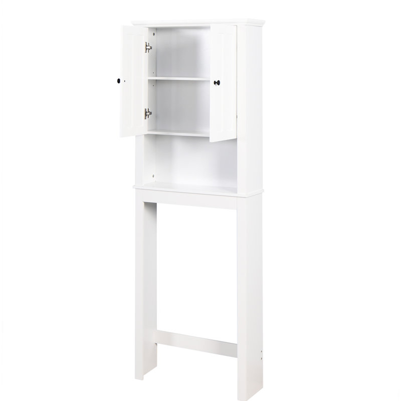 Armoire de salle de bain au-dessus de la toilette - assurance de la qualité, tablette réglable, blanc, rangement surdimensionné de 23,9 x 7,71 x 67,37 pouces, finition blanche,